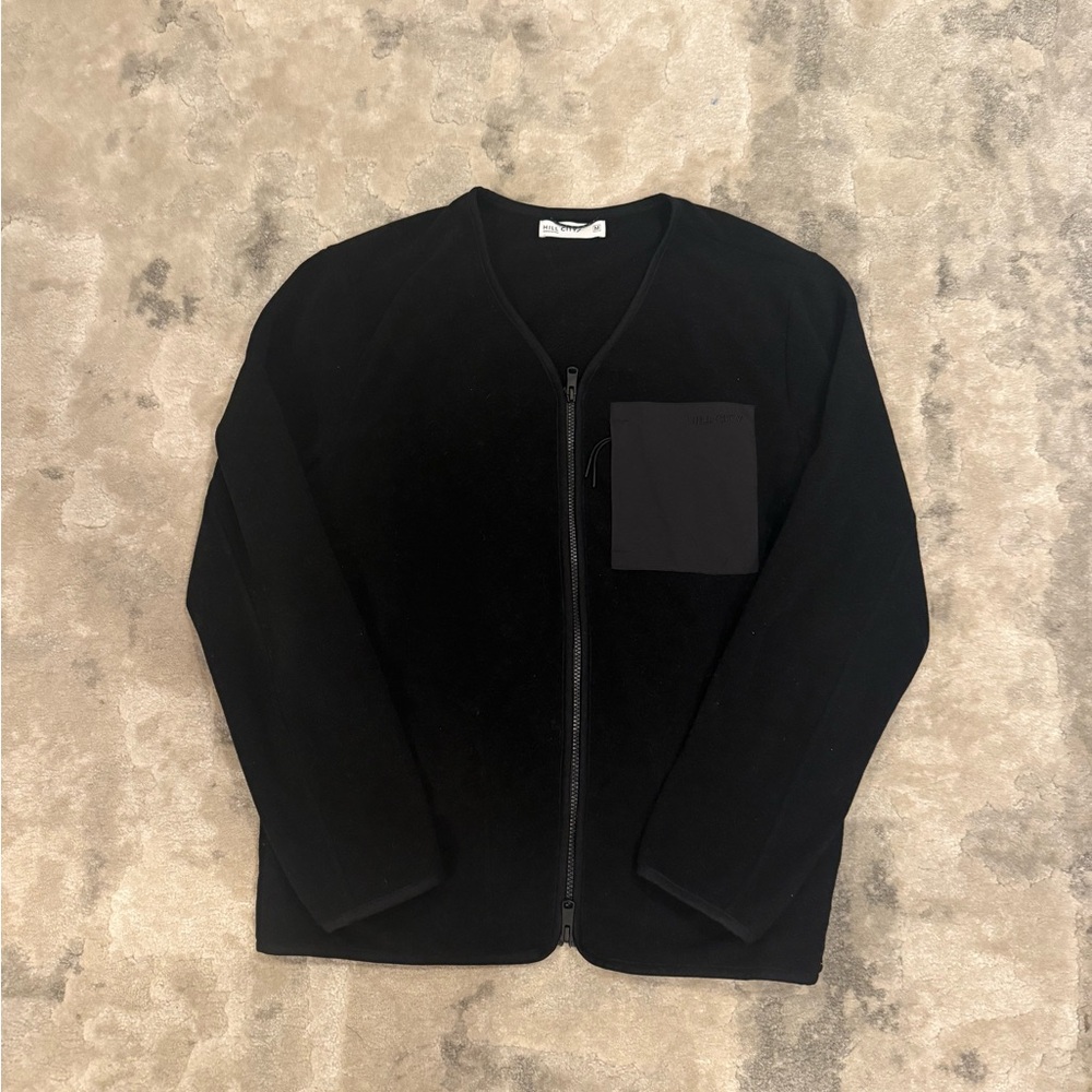 Excellent condition Hill City Men's Black Zip-Up Sweater with Pocket